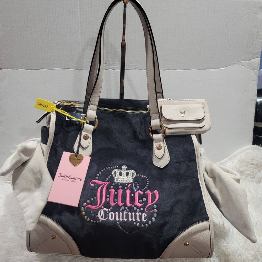 Juicy Couture Dreamy Juicy Tote Liquorice/Crystal Crown New Exclusive - Picture 12 of 12